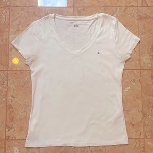 Women’s Tommy Hilfiger White V-Neck Shirt